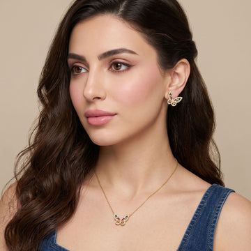 Vibrant Wing Symphony Pendant Set