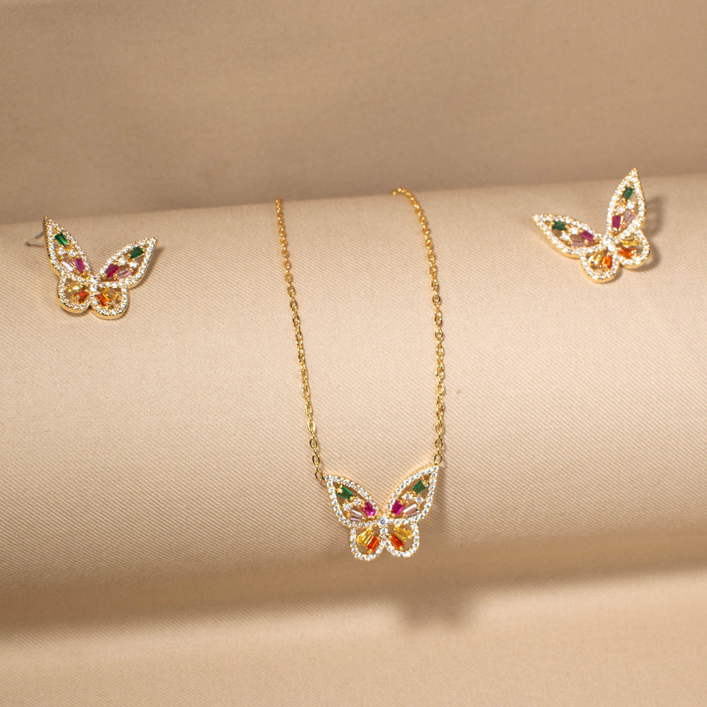 Vibrant Wing Symphony Pendant Set