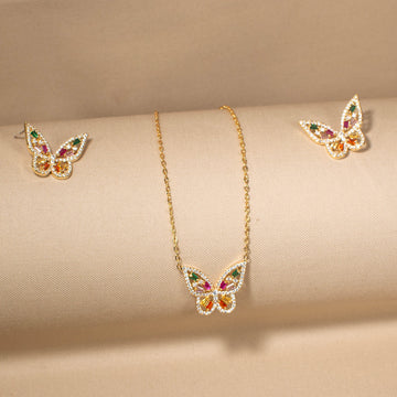 Vibrant Wing Symphony Pendant Set