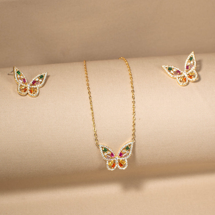 Vibrant Wing Symphony Pendant Set