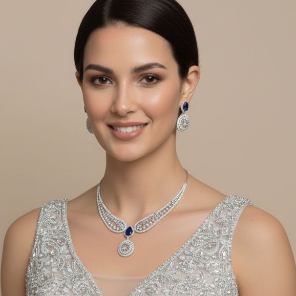 Victoria Necklace Set - Blue