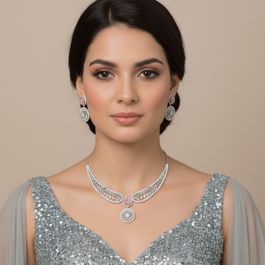 Victoria Necklace Set - Pink