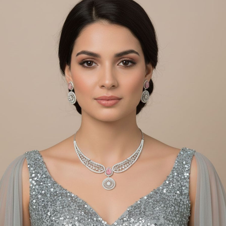 Victoria Necklace Set - Pink