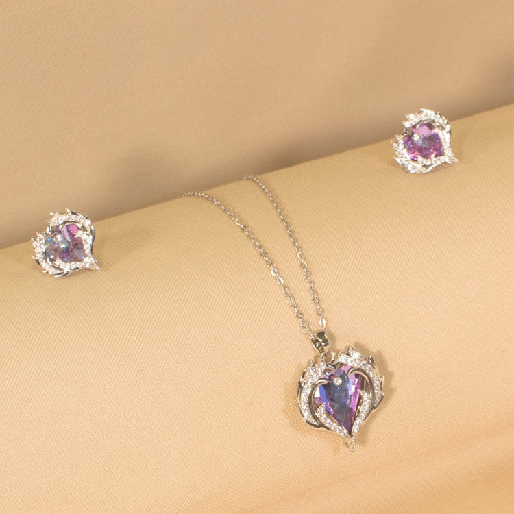 Violet Blaze Pendant Set - Edgy Collection