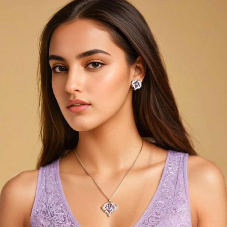 Violet Blaze Pendant Set - Edgy Collection