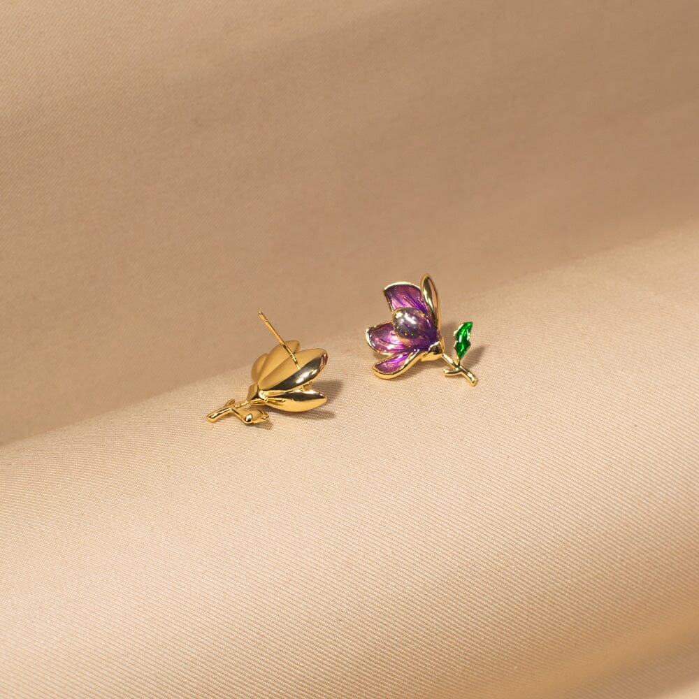 Violet Petals Studs - Nature Collection
