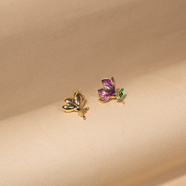 Violet Petals Studs - Nature Collection