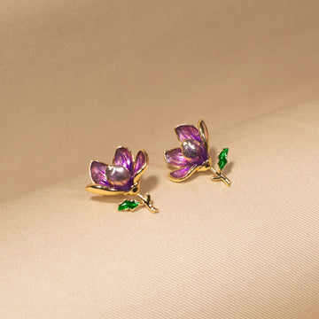 Violet Petals Studs - Nature Collection