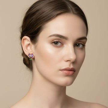 Violet Petals Studs - Nature Collection