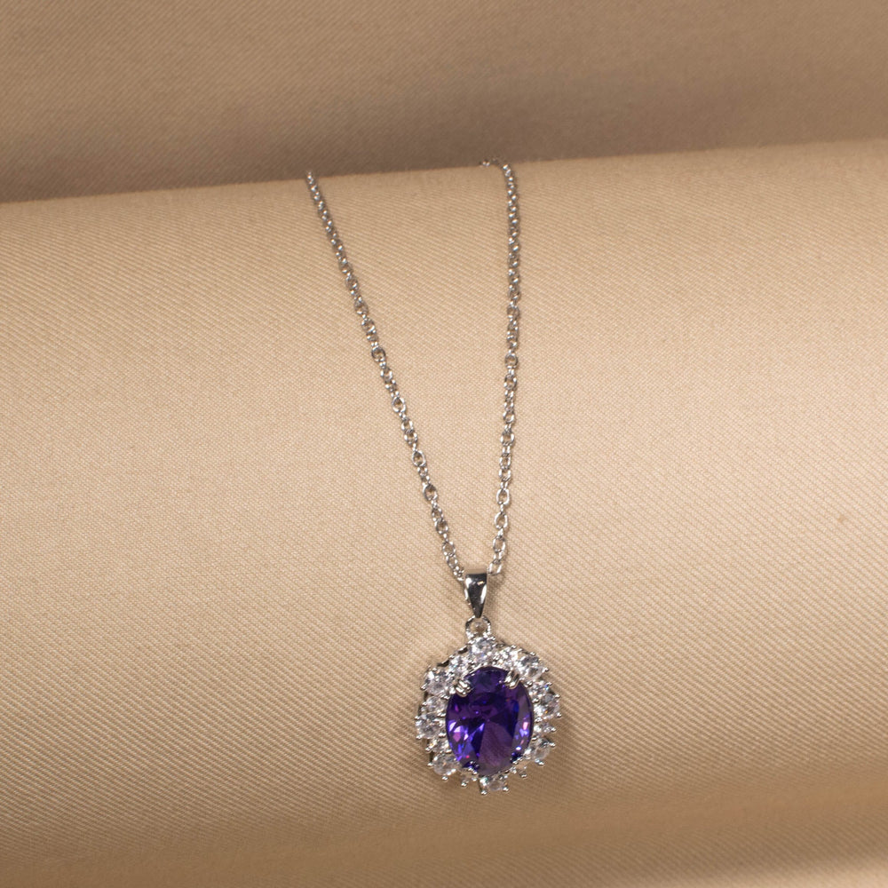 Violet Princess Halo Pendant Set