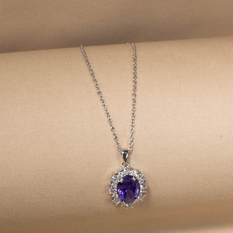 Violet Princess Halo Pendant Set