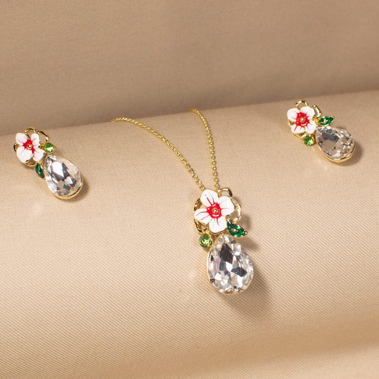 White Blossom Pendant Set - Nature Collection