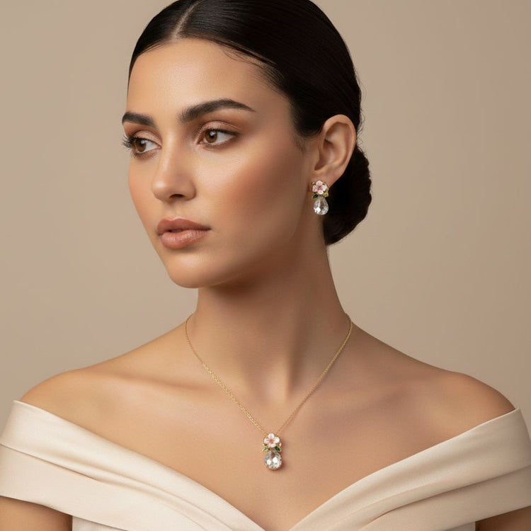 White Blossom Pendant Set - Nature Collection