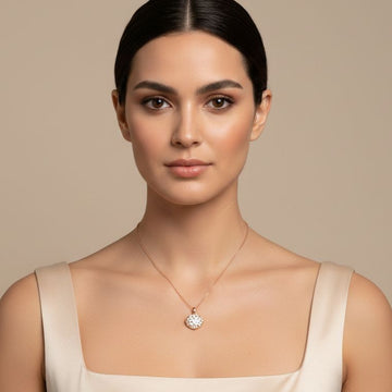 White Petal Mosaic Pendant (no earrings)