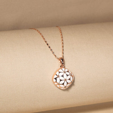 White Petal Mosaic Pendant (no earrings)