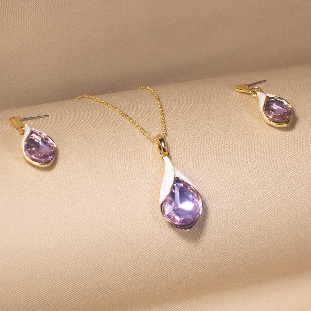 Purple Passion Drops Pendant Set