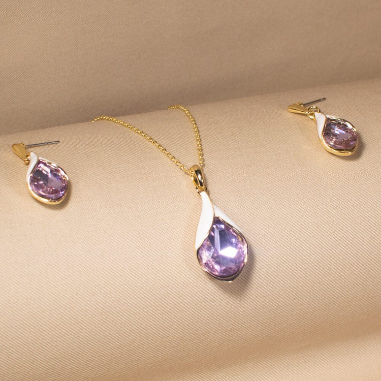 Purple Passion Drops Pendant Set