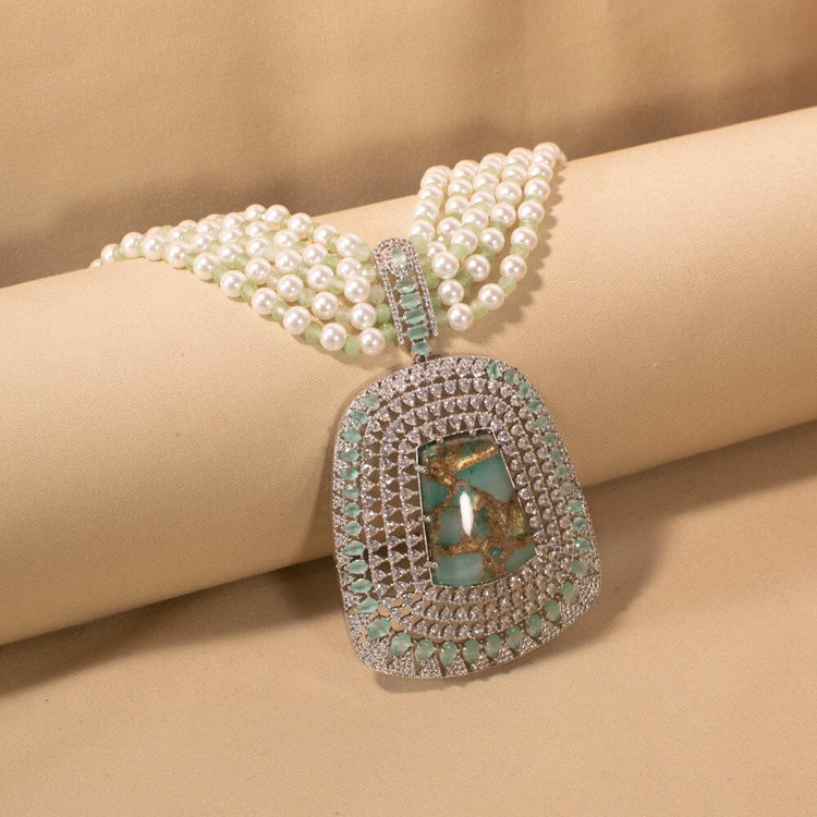 Zarin Premium Necklace Set - Mint