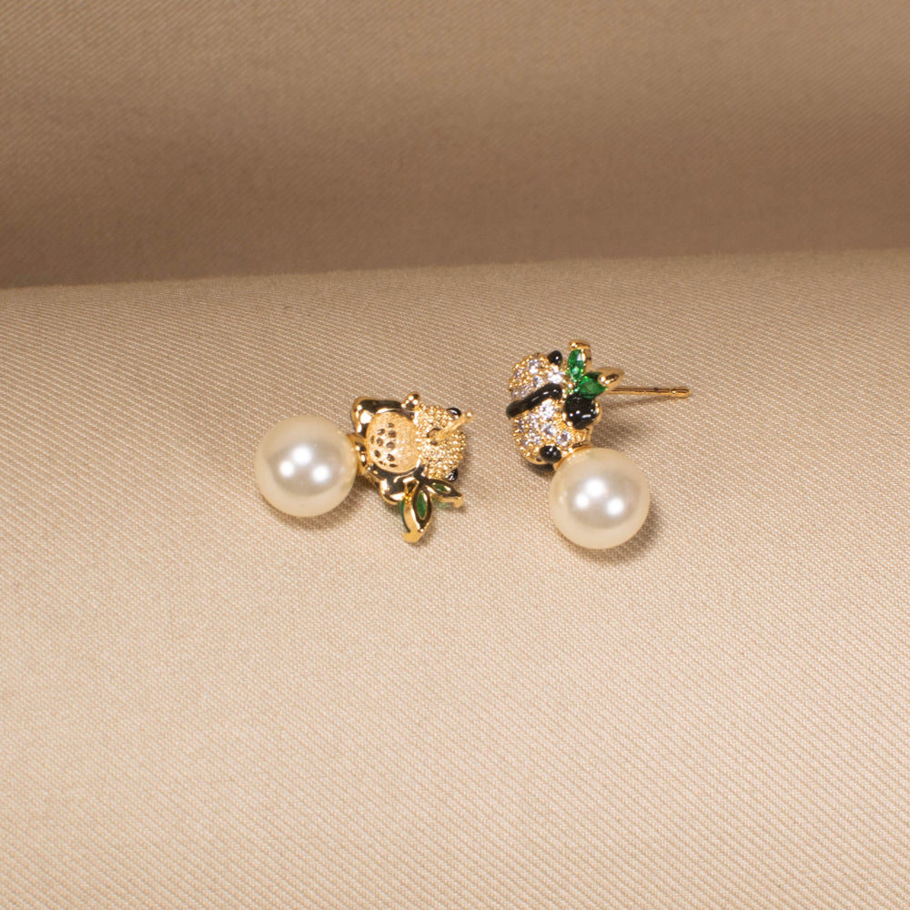 Zen Panda Pearl Studs