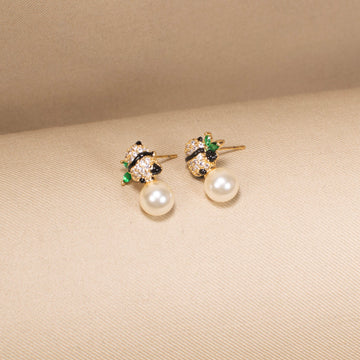Zen Panda Pearl Studs