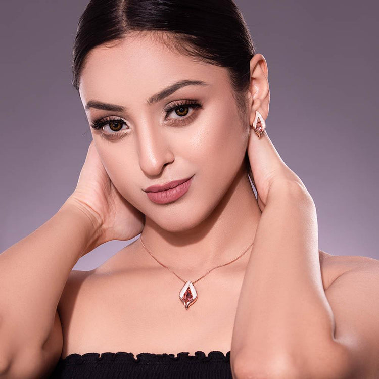 Aashna Swarovski Crystal Pendant Set - Blingvine Jewelry