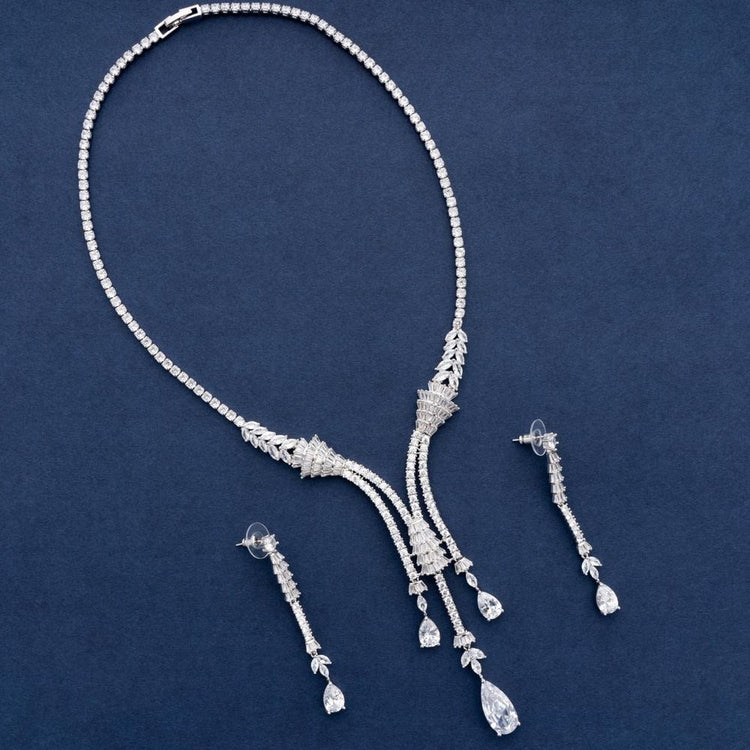 Adaa Luxury Crystal Necklace Set - Blingvine Jewellery
