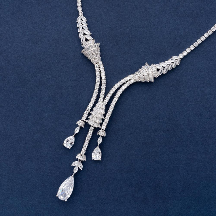 Adaa Luxury Crystal Necklace Set - Blingvine Jewellery