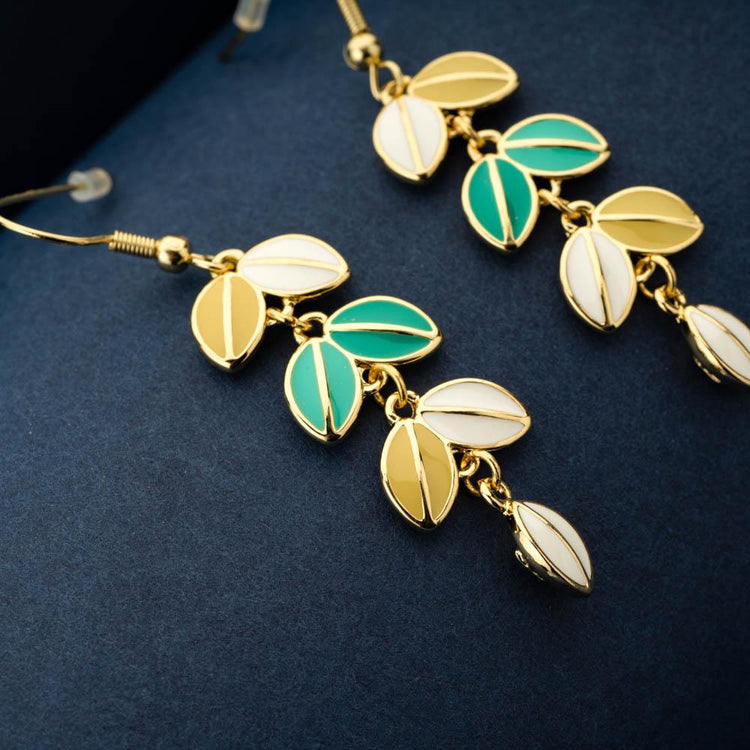 Alizeh Enamel Long Earrings - Blingvine Jewellery
