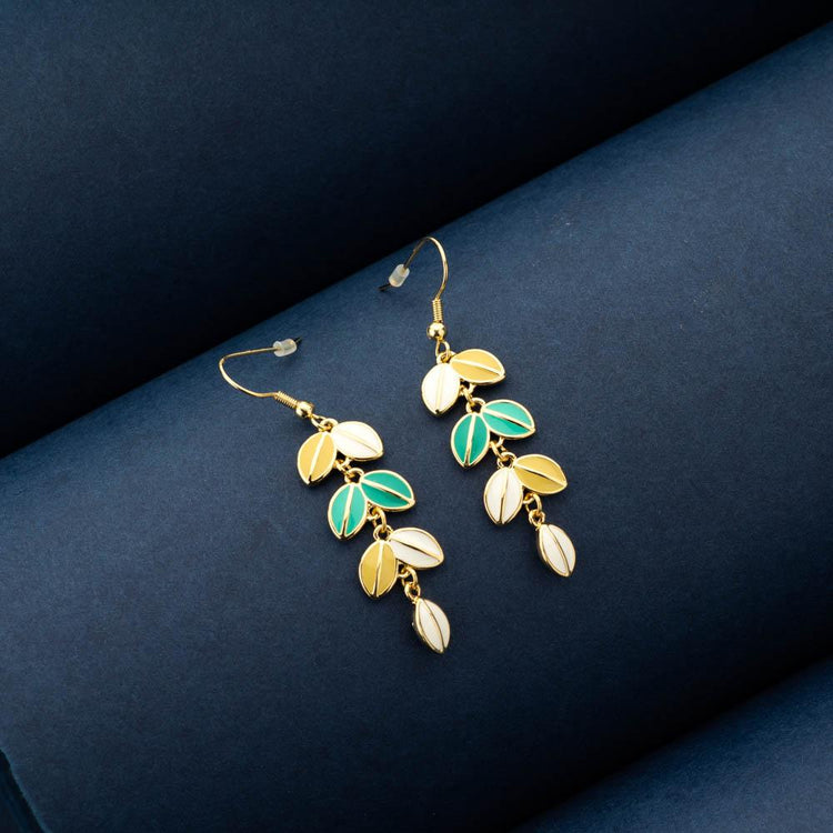 Alizeh Enamel Long Earrings - Blingvine Jewellery