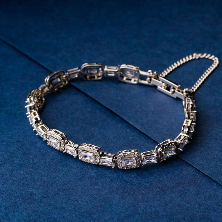 Round and Baguette Cluster Diamond Tennis Bracelet – John Atencio
