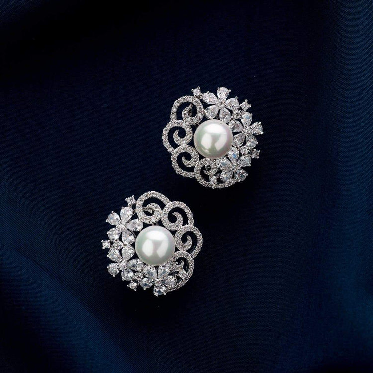 14k White Gold Classic Ball Stud Earrings with Pushbacks – Tilo Jewelry®