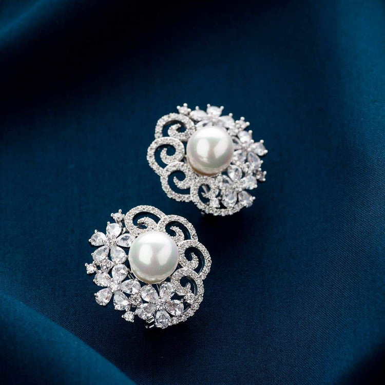 Floral Hang Diamond Stud Earrings | Radiant Bay