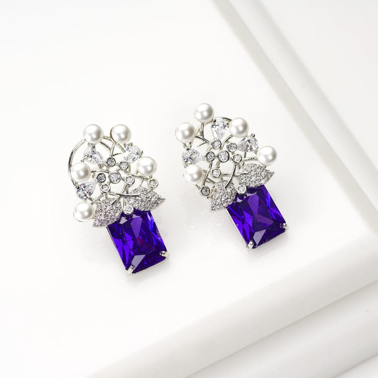 Top more than 86 purple pearl earrings studs