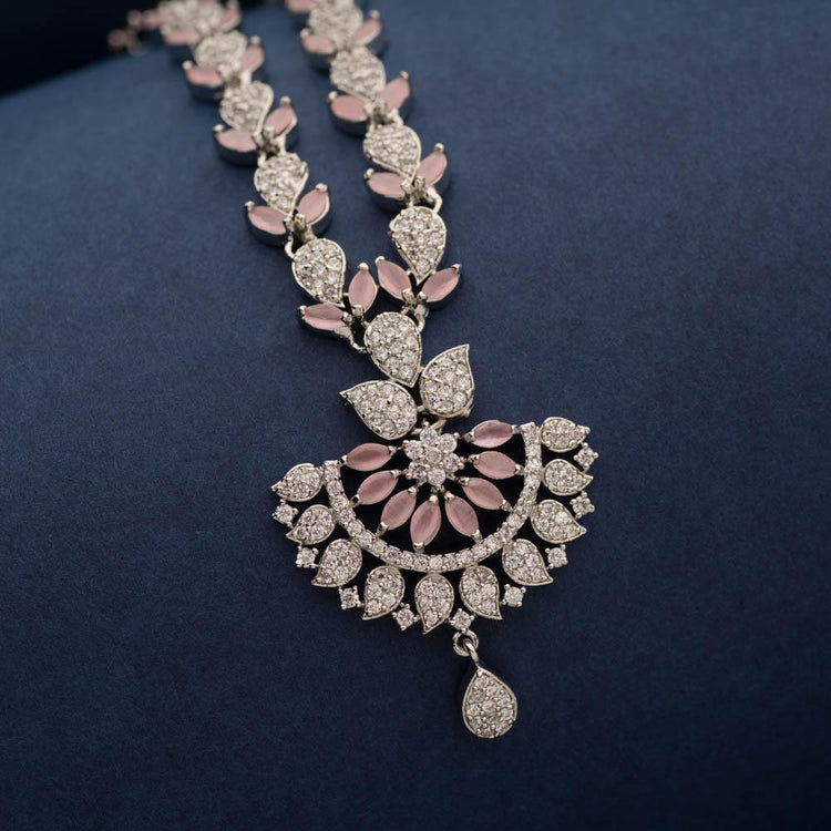 Blush Crystal Necklace Set - Blingvine