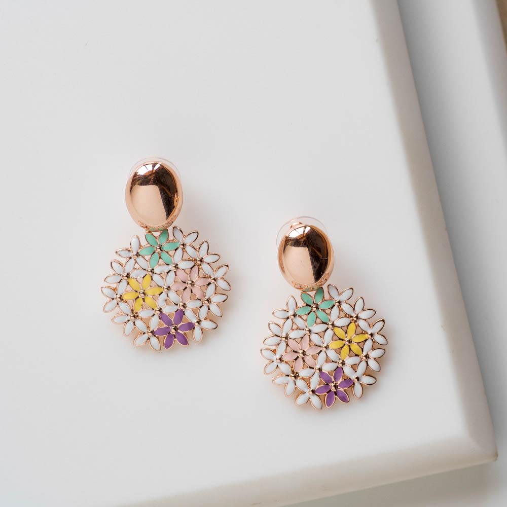 Bouquet Enamel Danglers Earrings - Blingvine Jewellery