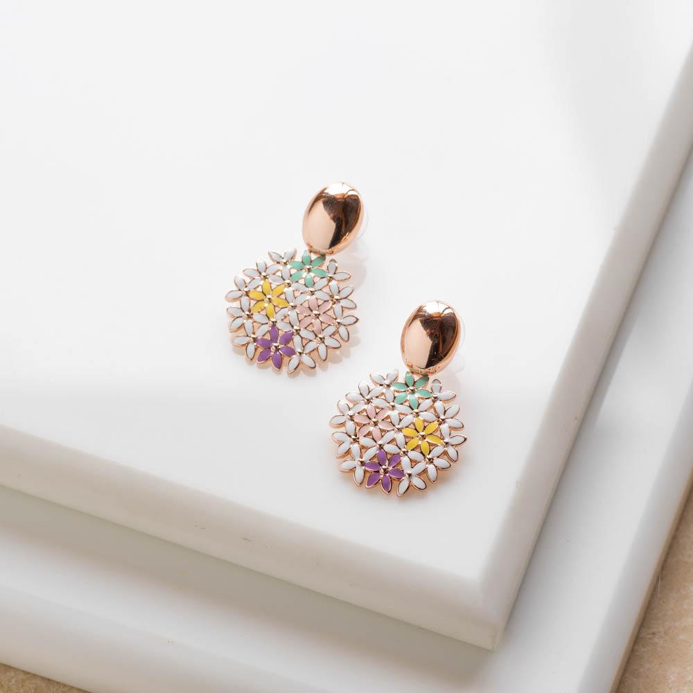 Bouquet Enamel Danglers Earrings - Blingvine Jewellery