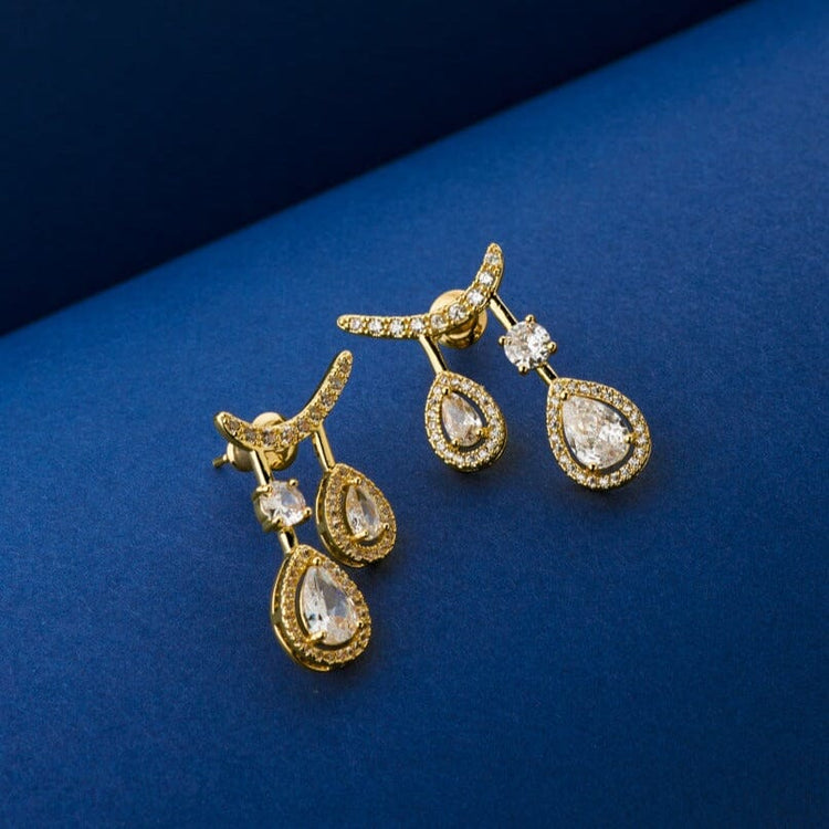 Simple Style Diamond Dangle Earrings