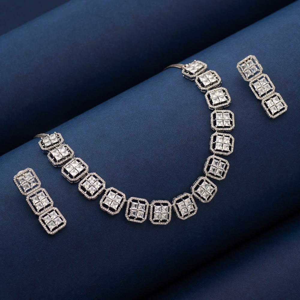 Citylights American Diamond Necklace Set - Blingvine