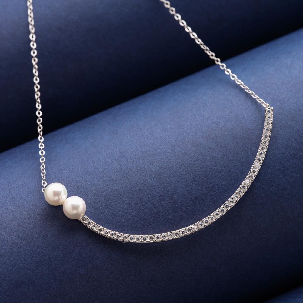 Claire Minimal Pearl Necklace Set - Blingvine Jewellery