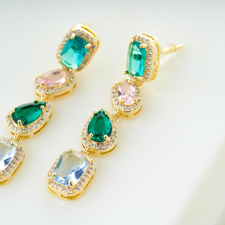Classy Chaos Crystal Dangler Earrings - Blingvine Jewellery