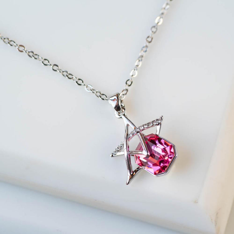 ADRJLYQ Y2K Heart Necklace Earrings Pink Crystal Star India | Ubuy