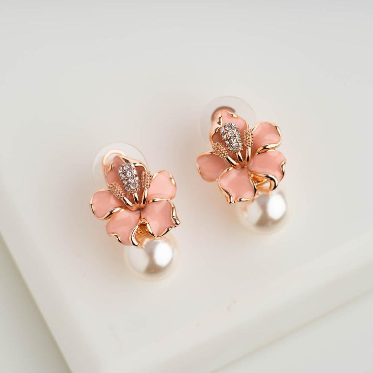 Daffodil Enamel Floral Stud Earrings - Blingvine Jewellery