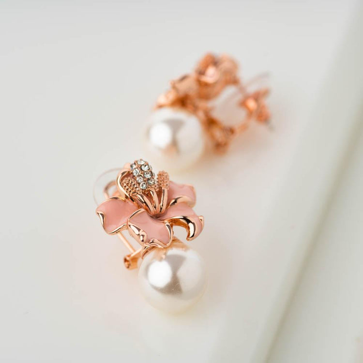 Daffodil Enamel Floral Stud Earrings - Blingvine Jewellery