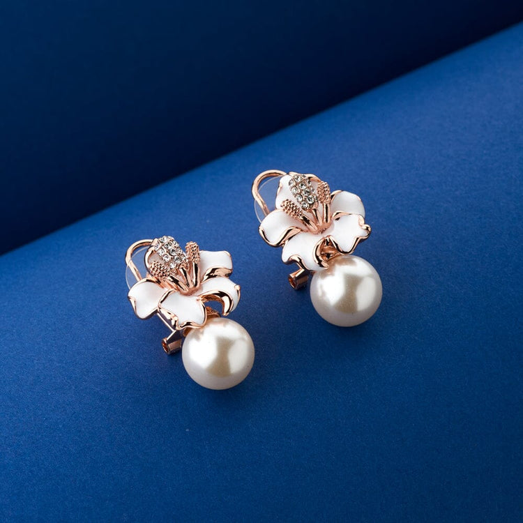 Buy White Pearl Earrings I Hand Embroidered Earnings I White Bead Earrings  Online in India - Etsy