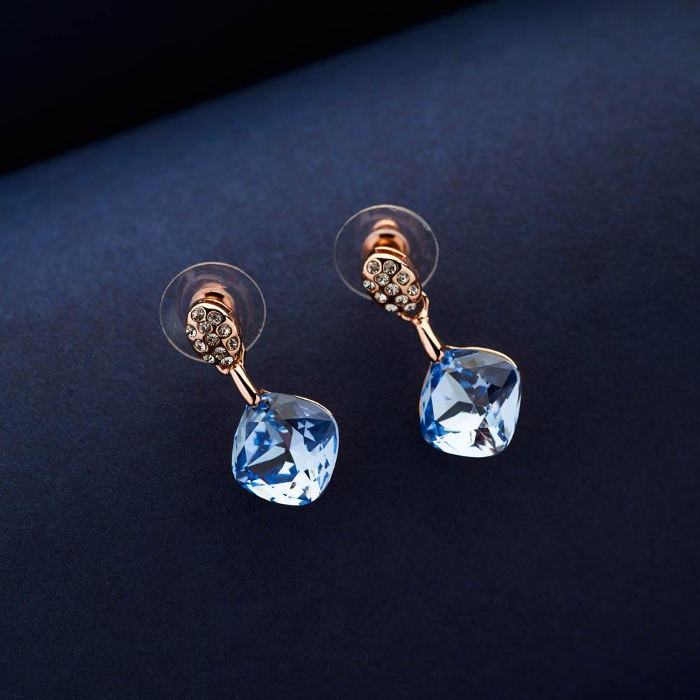 Elan Serene Blue Crystal Pendant set - Blingvine Jewellery