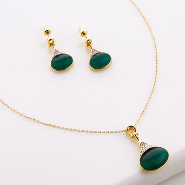 Emerald Elegance Pendant Set