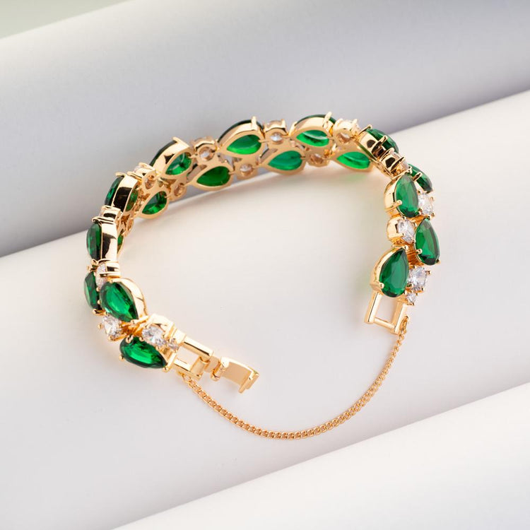 Rose Gold Emerald Crystal Bracelet Bracelet  Mesmerize India