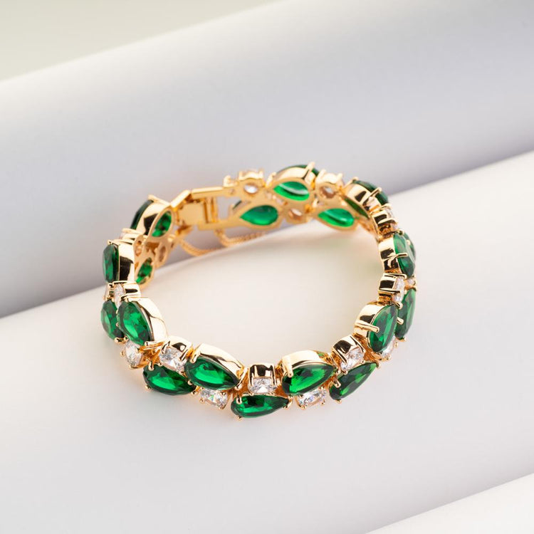 Emerald Green Crystal Bracelet - Etsy