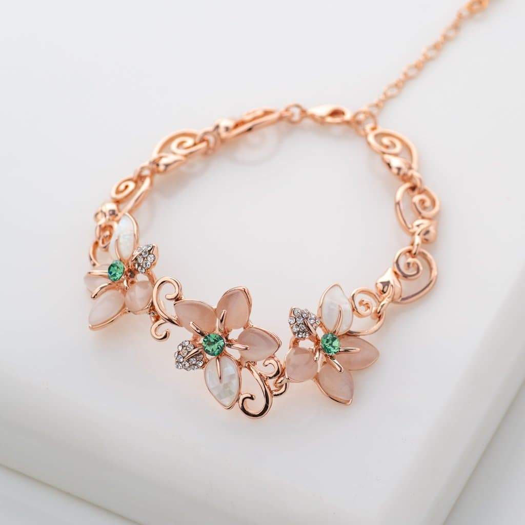 Multicolor Bracelet with Rose Gold Plating - Casual Floral ...