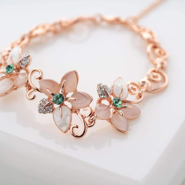 Shop Beautiful Gold Bracelet for Brides in Flower Designs for Weddings Rose Gold Finish